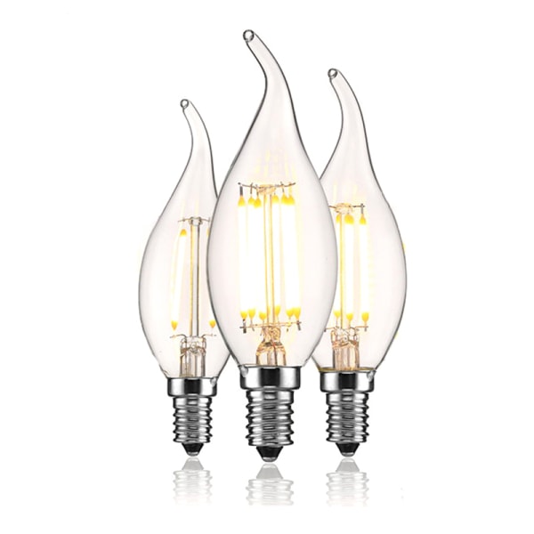 Dimbar E14-lampa LED 2W 4W 6W Edison Retro Filament Candle Lig Light yellow 4W