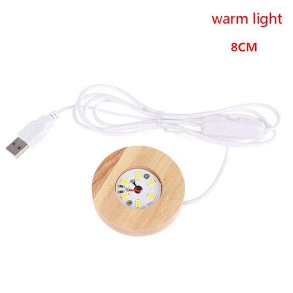8cm trä LED-ljus Dispaly Sockel Nattlampsfot av trä LED Li WW1