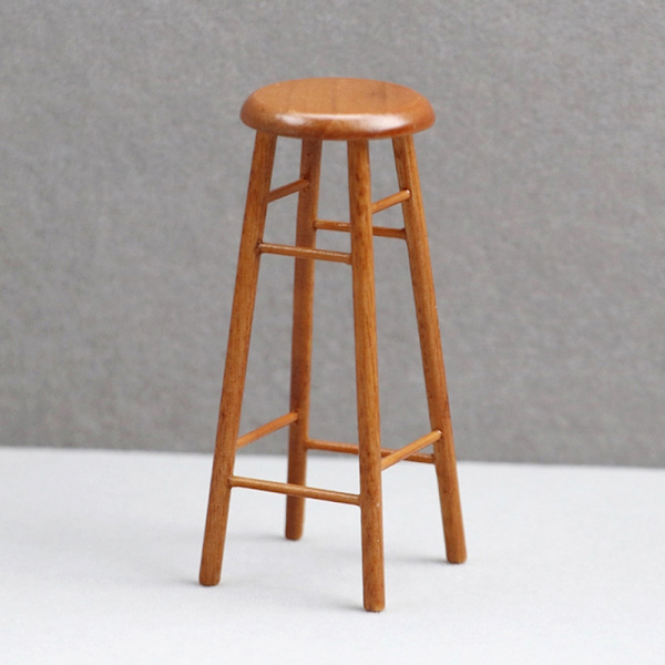 1:12 Dockhus Miniatyr hög pall Barpall Rund pall modell Brown