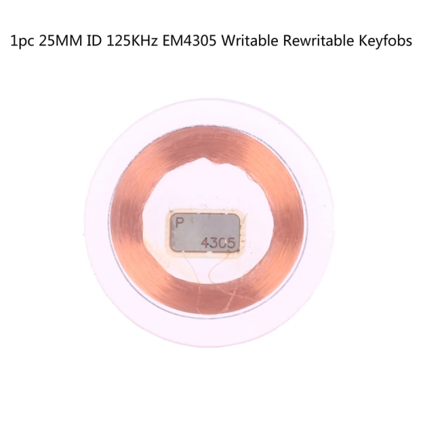 1st 25MM ID-kopiakort 125KHz EM4305 Rewritable Keyfobs Copy Clo