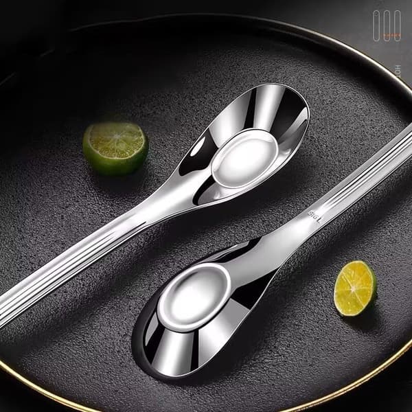Rostfritt stål sked Nät Röd Golden Dinner Long Handle Omrörning Silver