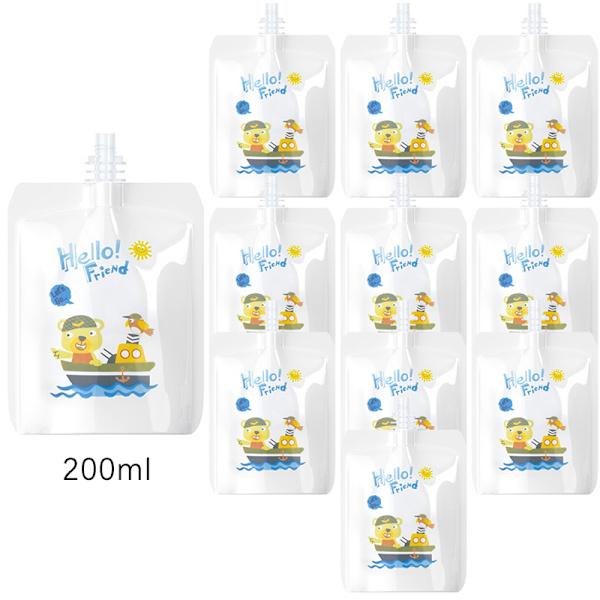 Baby Maker Återanvändbar spädbarnsfruktpuré Fyllningspåse Present 10pcs200ml