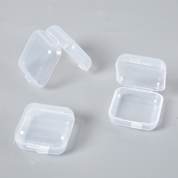 10 st Mini plast förvaringslåda Transparent smycken case