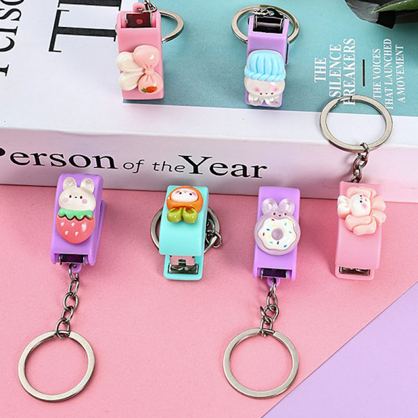 1Set Mini aron Color Metal Häftapparat Set med häftklamrar också 2