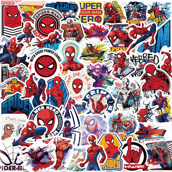 50 st Marvel Super Hero Spider Man Graffiti Sticker Gitarr kostym