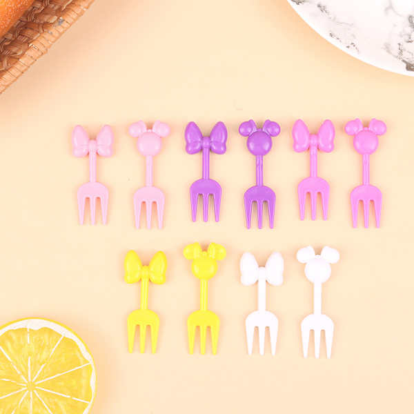 10st Mini Kids Animal Fruit Picks Forks Lunchbox Tillbehör De
