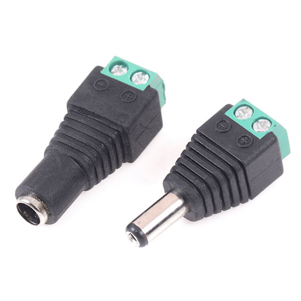 5 par hane och hona 2,1x5,5 mm DC Power Plug Jack Adapter Co