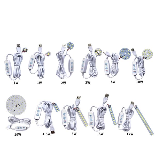 DC 5V dimbara LED-chips SMD LED-lampa DIY Light Justerbar LED A25