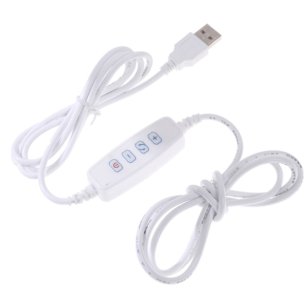 LED-dimmer USB -port Power med PÅ O White