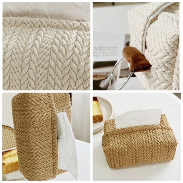 Nordic Ins Wheat Ear Texture Tissue Box Papper Storage Bag Tyg B