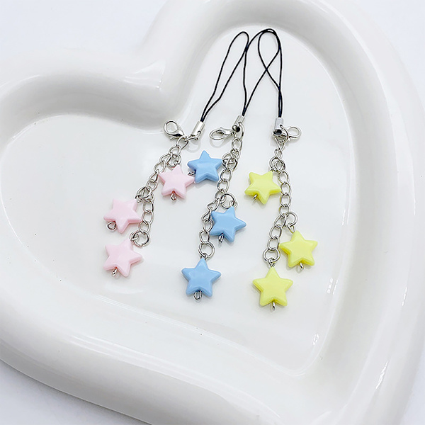Star Pendant Phone Chain aron Color Lovely Phone Lanyard Bag De A2