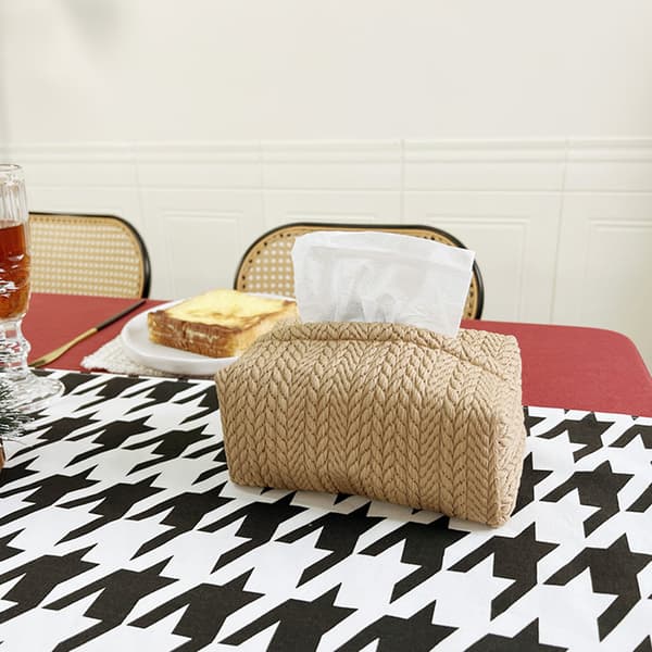 Nordic Ins Wheat Ear Texture Tissue Box Papper Storage Bag Tyg B