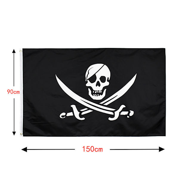Big Skull Piratflagga Röd Bandana Bones Double Skull DIY Decor C 90x150cm