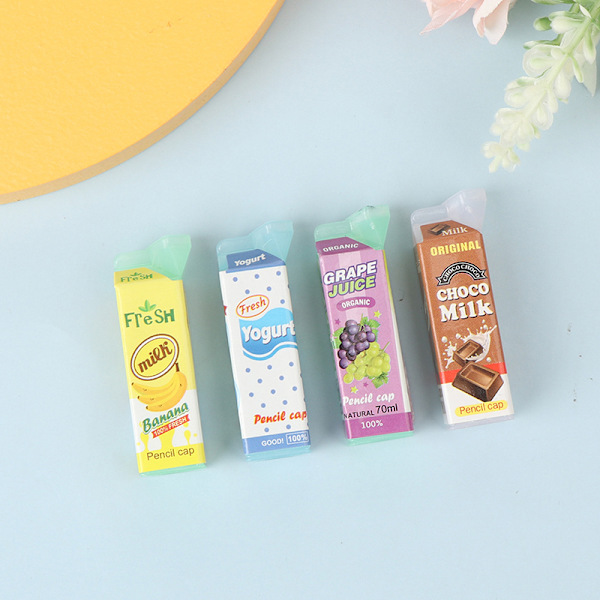 4 st/ set Dockhus Mini Stereoskopisk Boxed Fruktmjölk Miniatu