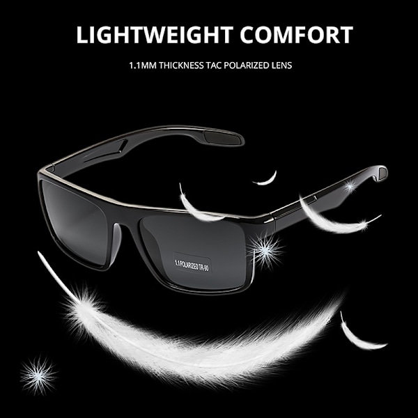 Utomhus polariserade solglasögon unisex svart båge Herr Dam UV400 A7