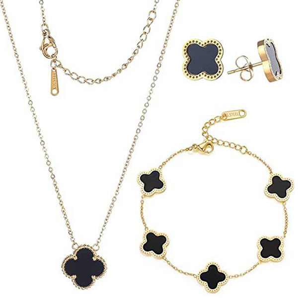1 Set enkel ljus lyx fyrklöver hänge halsband Brac A1