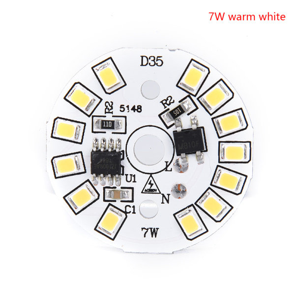 LED-lampa Patch Lamp SMD Plate Circular Module Light Source Plat 7w warm white