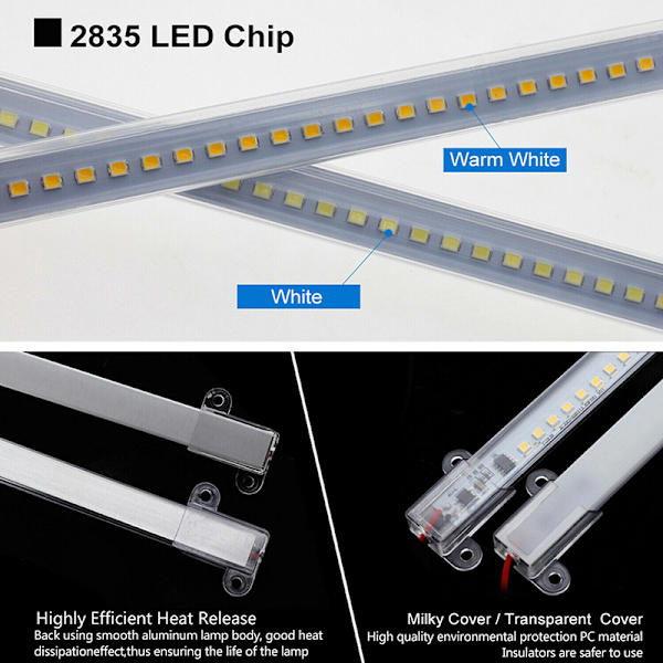 AC220V LED Bar Light High Brightness 2835 LED Clip 30cm 40cm 72 Whitelight Clear30cm