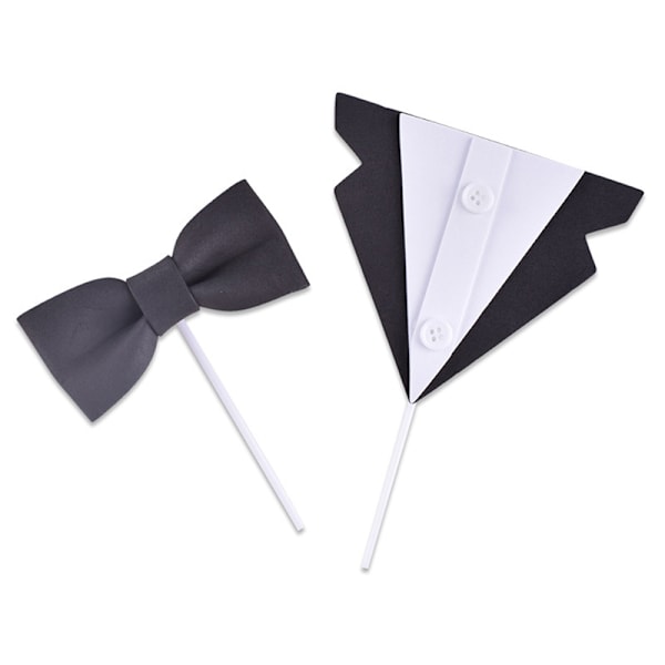 Bowtie krage Dekorationsverktyg Män Kostym Cake Topper Cupcake Fath