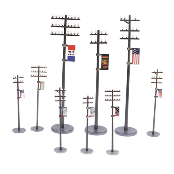 1:42/1:87/1:100 Electric Line Pole Model for Train Microlandsca A1