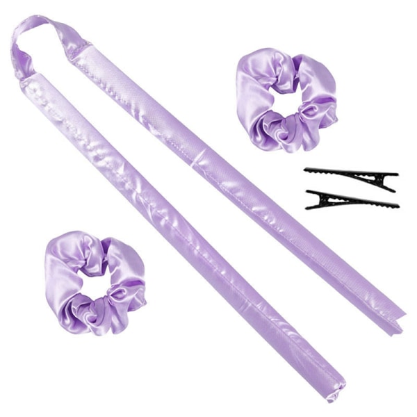 Återanvändbar värmelös locktång Curling Pannband med lockigt hår Purple