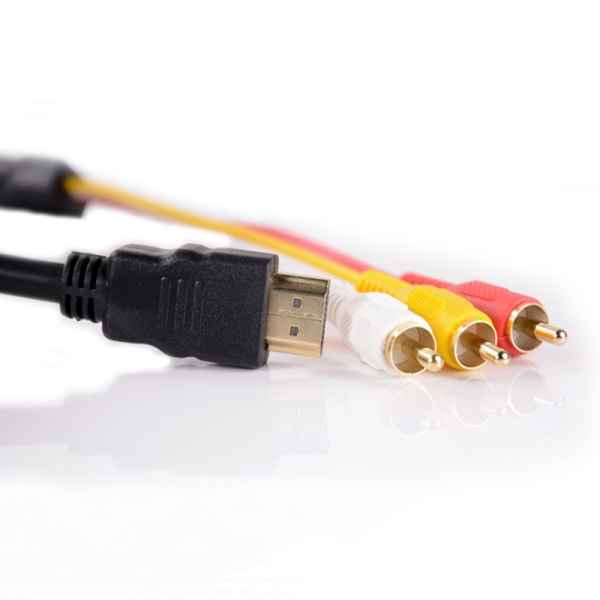 HDMI hane till 3 RCA-video eller AV 1,5 m kabeladapter för 1080P HDTV 1.5m