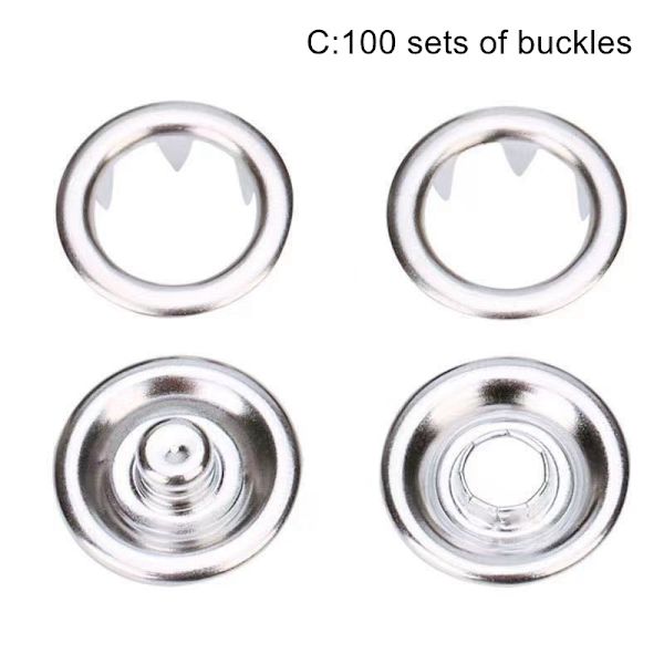 Set Snap Fasteners Kit Tool Metal Snap Buttons Rings med Snabb C
