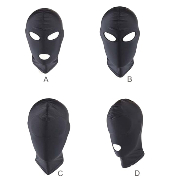 1/2/3 Hål Herr Dam Vuxen Spandex Balaclava Öppen MunFace B-Black