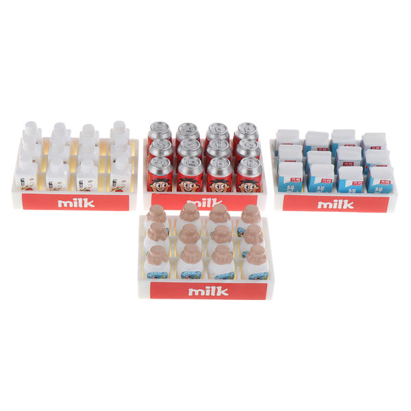 1Set Dollhouse Miniature Simulation Mini Drink Milk Set Toys DI A1