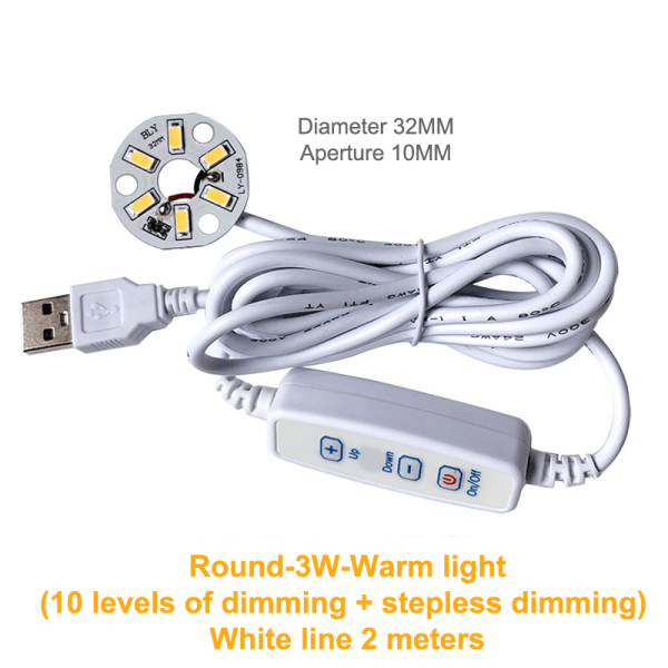 DC 5V dimbara LED-chips SMD LED-lampa DIY Light Justerbar LED A8