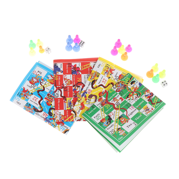 Snake Ladder Plastic Flight Schack Set Familjefest Brädspel A1