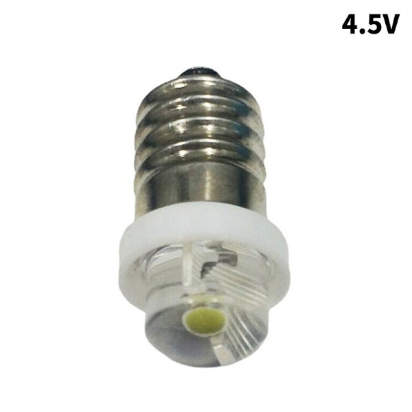 3/4,5/6V 0,5W Ficklampa Glödlampa 6000K Vit LED E10 Sockel Byt ut 3V