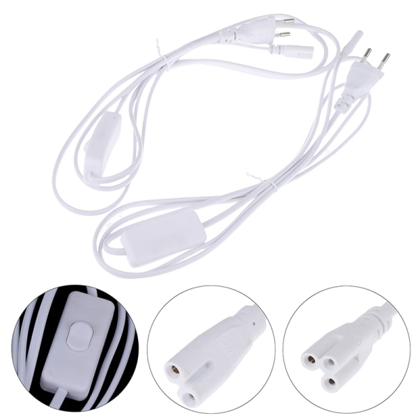 1,8m Belysningstillbehör 220V EU Plug Switch Kabel För T5 LED Tu A2