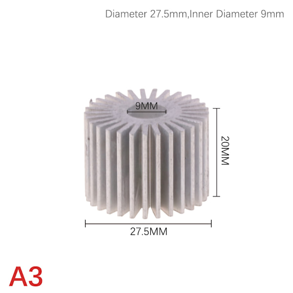 20 mm 27,5 mm 32 mm 40 mm 1W 3W Kylare Högeffekt Aluminium Led Ra A3