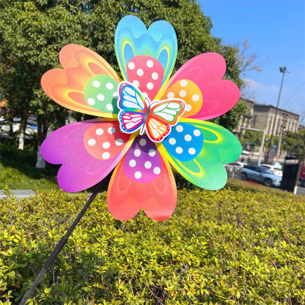 1st Solros/fjärils väderkvarn Pinwheel Färgglada paljetter Vind A4