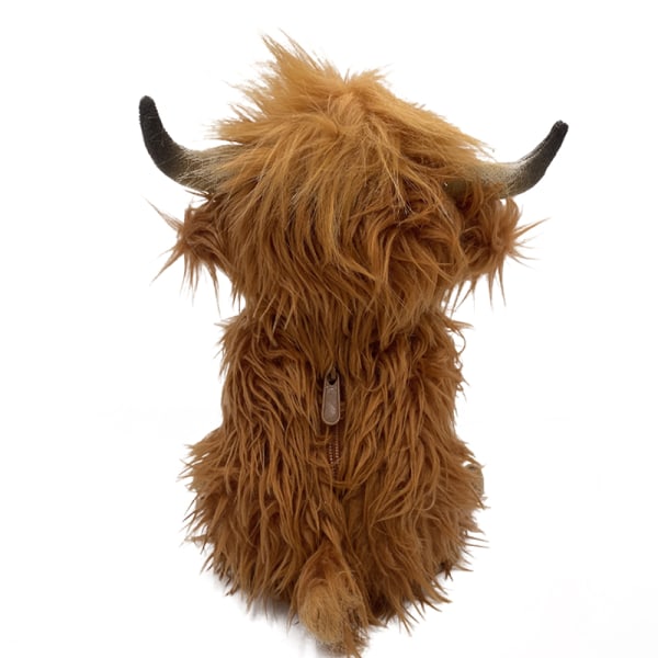 Simulering Plysch Plateau Ko Med Ljud Uppstoppad Highland Cattle