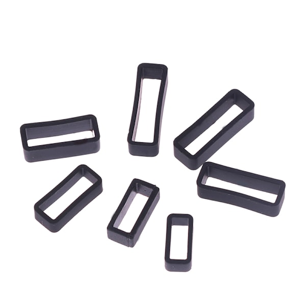 7 Storlek Svart Silikon Watch Armband Hållande Hoop Loop Gummi Bu 16mm