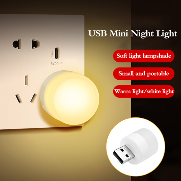 USB kontakt Lampa Dator Mobil Power USB Small Book Lam Beige