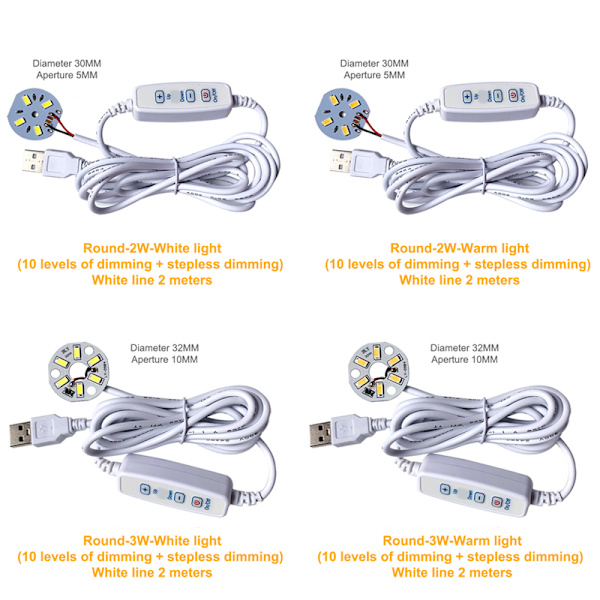 DC 5V dimbara LED-chips SMD LED-lampa DIY Light Justerbar LED A11