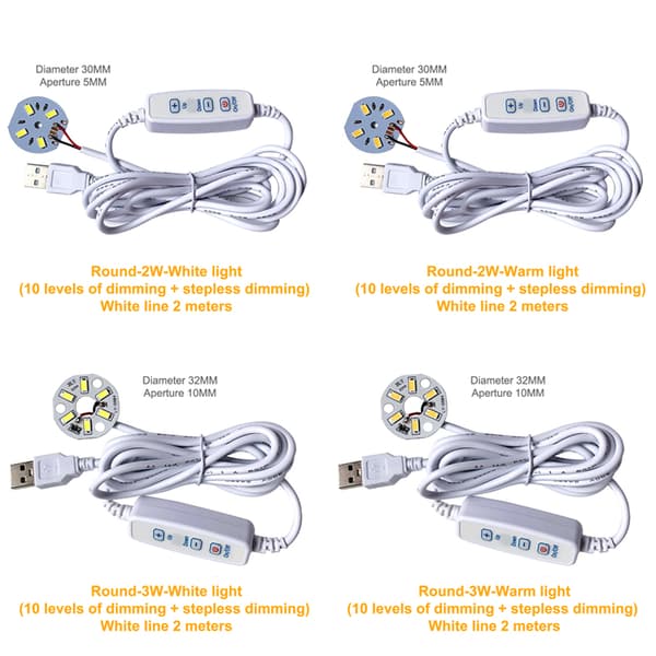 DC 5V dimbara LED-chips SMD LED-lampa DIY Light Justerbar LED A25
