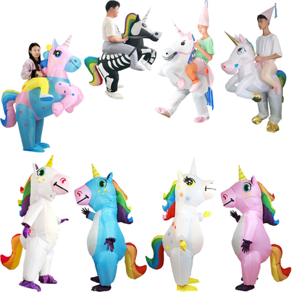 e Unicorn Uppblåsbar Suit Familjefest Atmosphere Prop Unicorn Chroma-A7