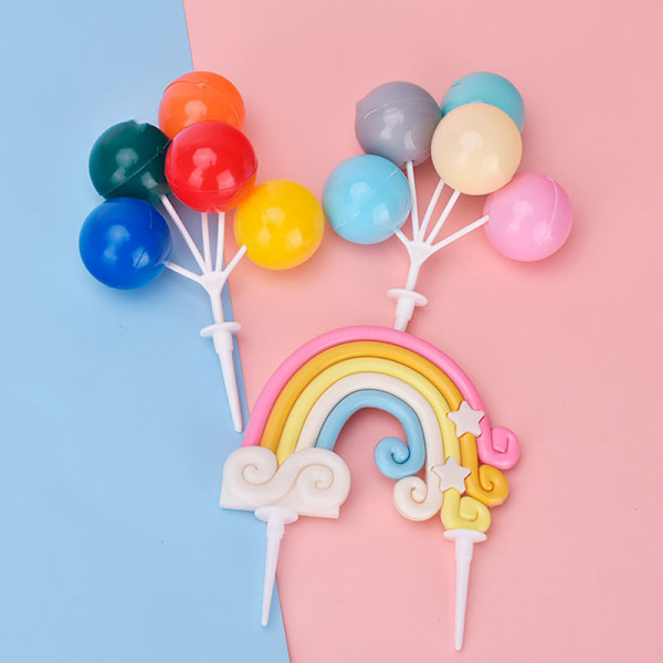 Rainbow Balloon Cake Topper Star Cloud Cupcake Soffdekor Födelse 1