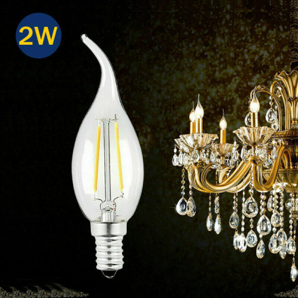 Dimbar E14-lampa LED 2W 4W 6W Edison Retro Filament Candle Lig Light yellow 2W