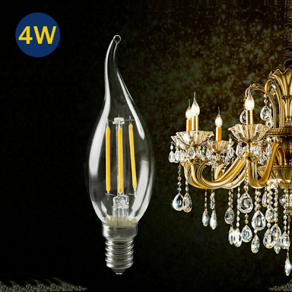 Dimbar E14-lampa LED 2W 4W 6W Edison Retro Filament Candle Lig Light yellow 4W