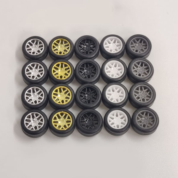 4st/ set 1:64 Skala hjul för Hotwheels Gummi däck modellbil 6(White 28mm)