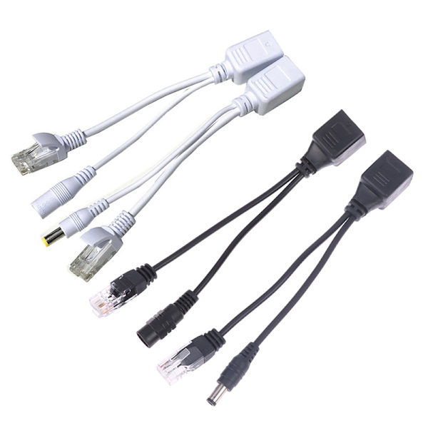 1Par POE-kabel Passiv Power Over Ethernet-adapterkabel POE S White