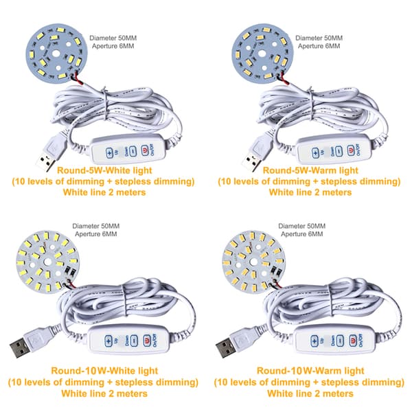 DC 5V dimbara LED-chips SMD LED-lampa DIY Light Justerbar LED A25