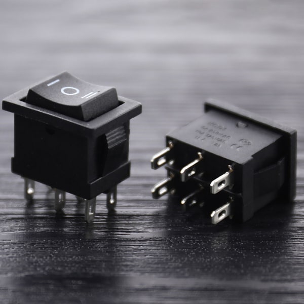 KCD2 Mini Svart 6PIN På/Av/På vippbrytare Båtvippbrytare Black