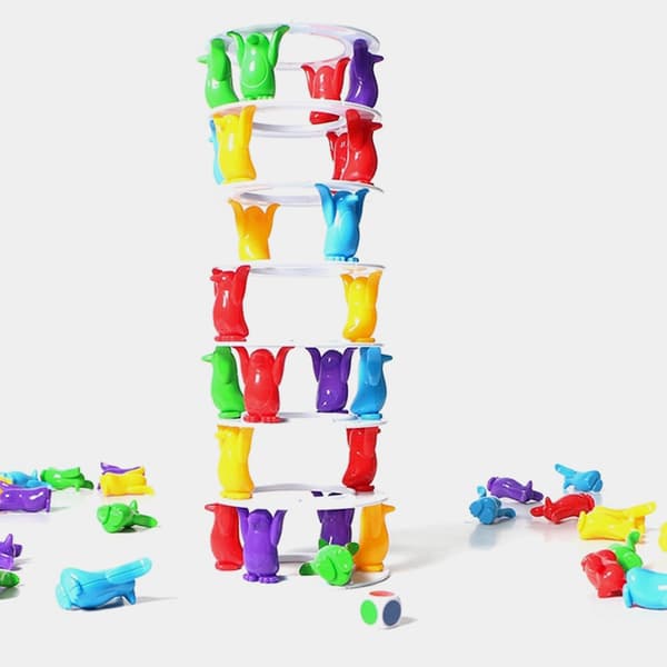 Kids Penguin Tower Kollaps Balans Crazy Penguin Game Party Bo