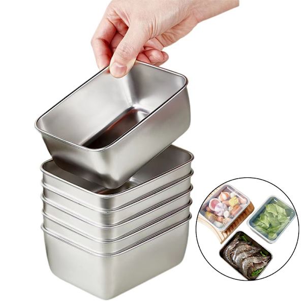 Rostfritt stål Fresh Keeping Box Förvaringslåda Köksförvaring A2